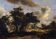 HOBBEMA, Meyndert Village among trees oil painting picture wholesale